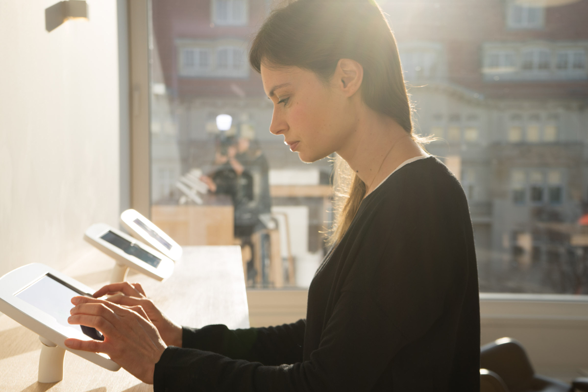 Bouncepad Desk secure tablet and iPad enclosure