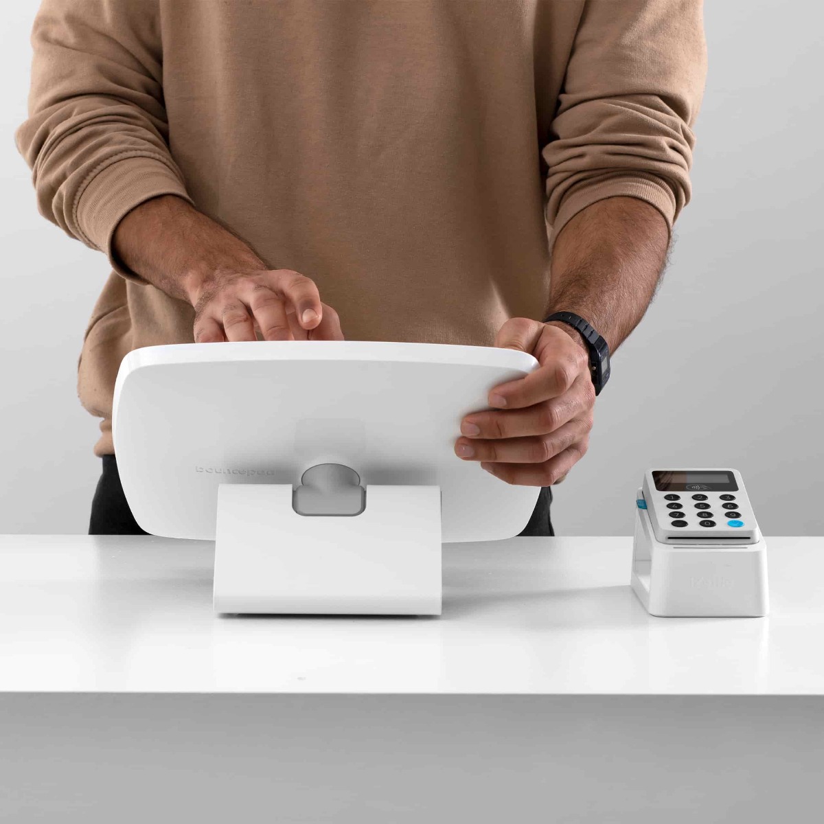 Bouncepad Flip freestanding tablet and iPad kiosk