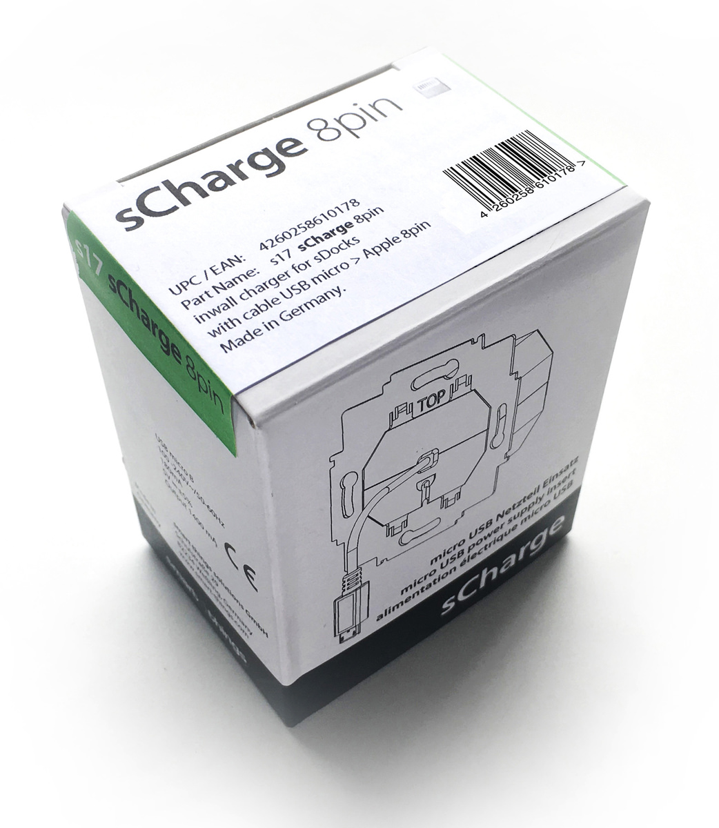 Flush mount power adapter for junction box with USB-C cable